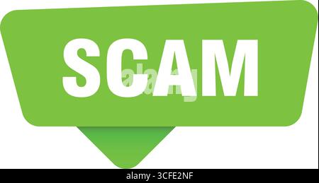scam sticker. scam green sign isolated on transpatent background Stock Vector