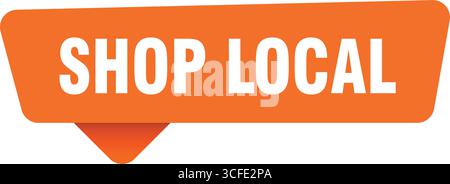 shop local orange sign isolated on transpatent background. shop local sticker Stock Vector