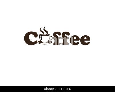 Coffee shop logo. premium coffee shop or coffee brand symbol icon & Vector. Stock Vector