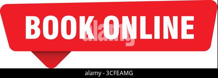 book online sign. book online red sticker isolated on transpatent background Stock Vector