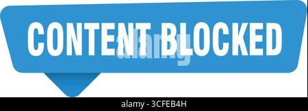 content blocked blue sign isolated on transpatent background. content blocked sticker Stock Vector