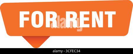 for rent orange sign isolated on transpatent background. for rent sticker Stock Vector