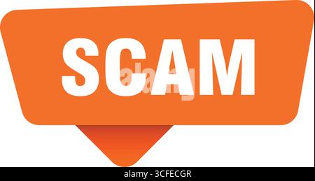 scam orange sign isolated on transpatent background. scam sticker Stock Vector