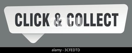 click & collect white sticker isolated on gray background. click & collect sign Stock Vector
