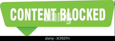 content blocked sticker. content blocked green sign isolated on transpatent background Stock Vector