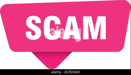 scam sign. scam magenta sticker isolated on transpatent background Stock Vector