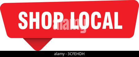 shop local sign. shop local red sticker isolated on transpatent background Stock Vector
