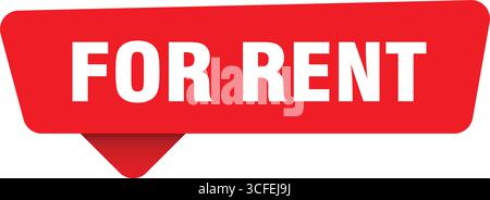 for rent sign. for rent red sticker isolated on transpatent background Stock Vector