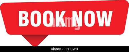 book now sign. book now red sticker isolated on transpatent background Stock Vector