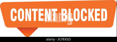 content blocked orange sign isolated on transpatent background. content blocked sticker Stock Vector