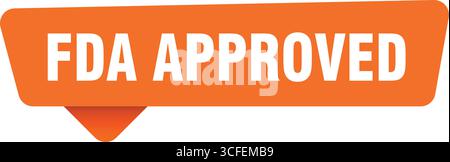 fda approved orange sign isolated on transpatent background. fda approved sticker Stock Vector
