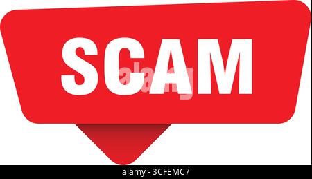 scam sign. scam red sticker isolated on transpatent background Stock Vector