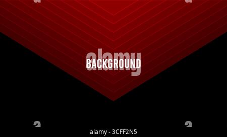 Black abstract background with red overlay triangular pattern, blended lines, outline pattern, envelope shape Stock Vector