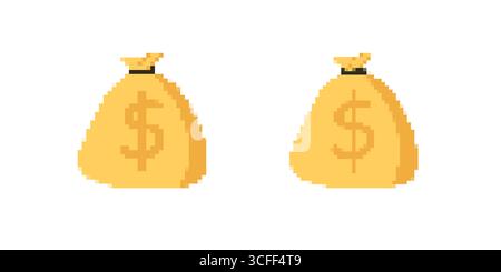 Pixel art bells - retro gaming icon design Stock Vector
