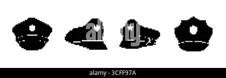 Police officer pixel art. pixelated policeman. 8 bit cop. vector ...