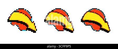 Retro pixel arrows in 8 bit style for digital design Stock Vector