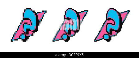 Retro pixel arrows in vibrant colors for 8 bit game design Stock Vector