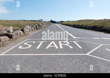 Lands End START marking on the tarmac road Stock Photo