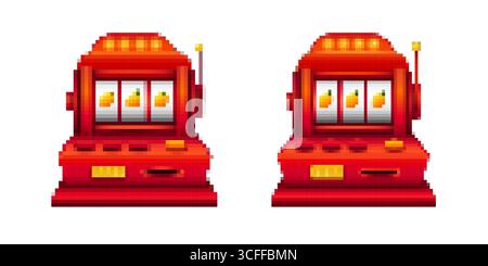 Isometric blue suitcase icon in pixel art style Stock Vector