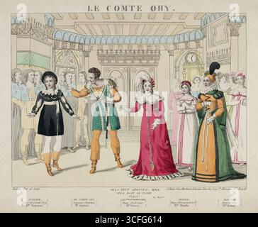 This illustration shows a stage set design for the Opéra in Paris ...