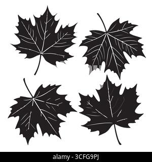 Autumn Leaves Set – Colorful Fall Foliage Collection in Vector Stock Vector