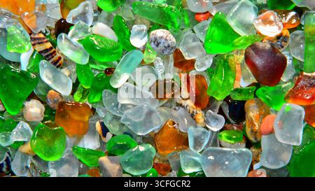 Colourful sea crystals on the shores of the Atlantic. suitable for a print pattern, screensaver, a desktop background or a beautiful decorative photo Stock Photo
