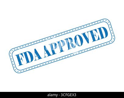 A FDA APPROVED Rubber Stamp Seal with an Outline Stock Vector