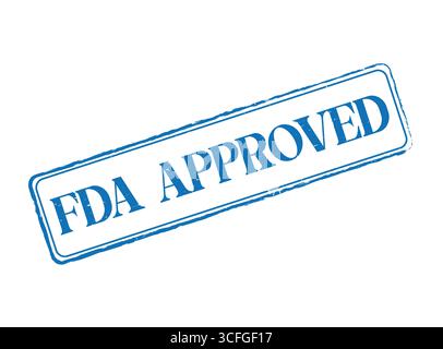 A FDA APPROVED Rubber Stamp Seal with an Outline and Text Stock Vector