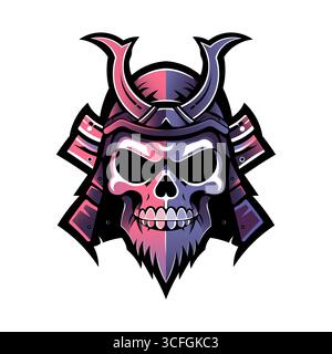 Samurai Skull Logo Vector Illustration Stock Vector
