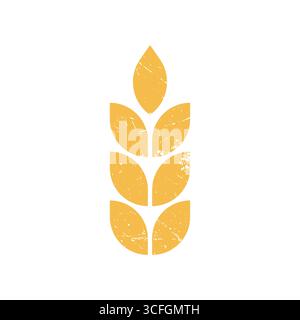 Wheat icon. Silhouette wheats isolated on white background. Sign liaf. Malt beer. Malts spike. Spikelet grain. Barley or corn ears for flour print Stock Vector