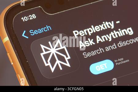 Perplexity AI app in the Apple App Store Stock Photo
