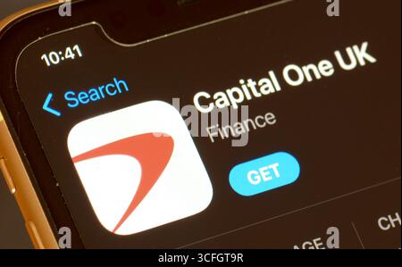 Capital One UK app in the Apple App Store Stock Photo