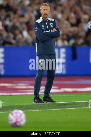 West Ham United manager Graham Potter on the touchline during the