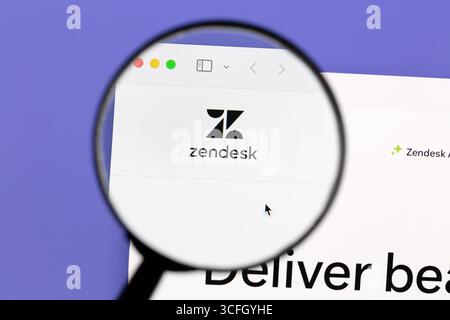 Ostersund, Sweden - Aug 18 2025: Zendesk website. Zendesk, Inc. is an American company that provides SaaS. Stock Photo