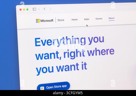 Ostersund, Sweden - Aug 22 2025: Microsoft Store website. The Microsoft Store is a digital distribution platform operated by Microsoft. Stock Photo