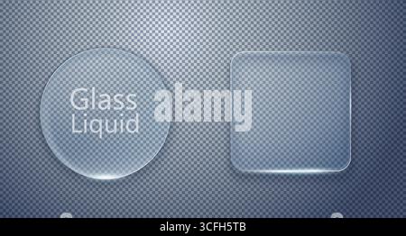 Vector transparent glass design elements. Stock Vector