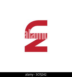 letter cz simple geometric linked logo vector Stock Vector