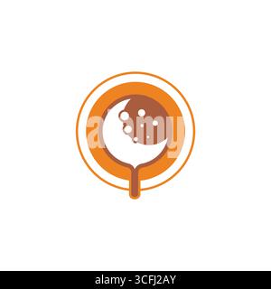coffee cup moon bubble symbol logo vector Stock Vector