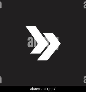 letter b right arrow stripes geometric logo vector Stock Vector