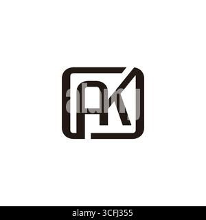 letter ak simple linked geometric square font logo vector Stock Vector