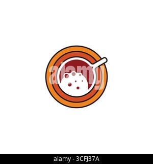 gradient cup board crema coffee colorful logo vector Stock Vector