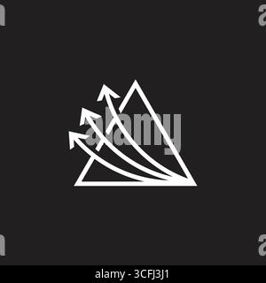 triangle motion overlap swoosh three arrows logo vector Stock Vector