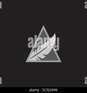 triangle 3d feather motion overlapping gradient logo vector Stock Vector