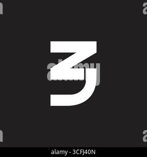 letter zj simple geometric linked logo vector Stock Vector