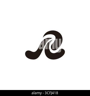 letter r fluid curves motion symbol logo vector Stock Vector