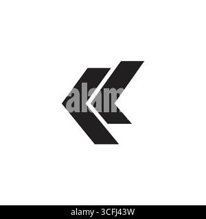 letter kl simple stripes arrow geometric logo vector Stock Vector