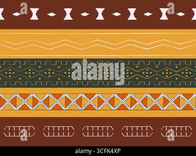 West Africa mudcloth seamless ornaments Stock Vector