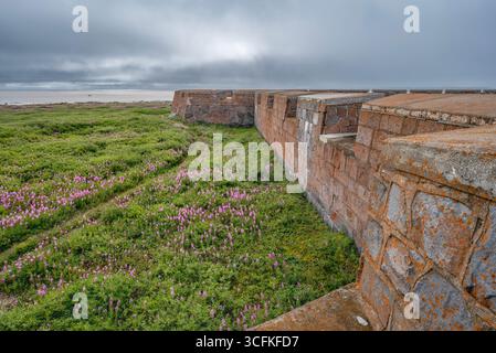 Wall of Prince of Wales Fort on Hudson Bay in Churchill, Manitoba, Canada Stock Photo