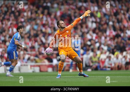 Leeds United goalkeeper Lucas Perri kicks up field during the Premier