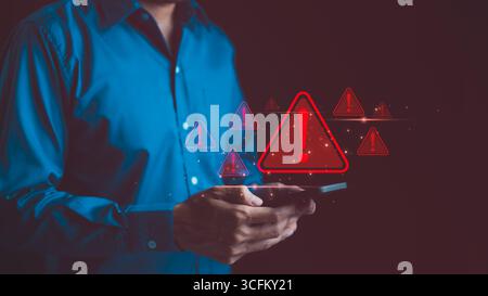 Cybersecurity concept. User privacy security encryption, Secure internet access Future technology and cybernetics, illegal connection, information Stock Photo